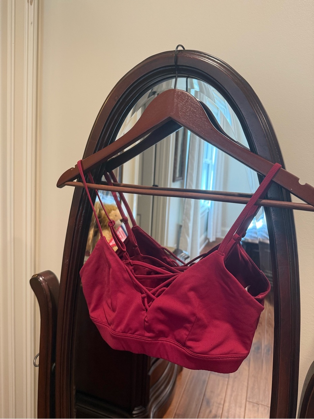 Alo Yoga Deep Red Interlace Bra